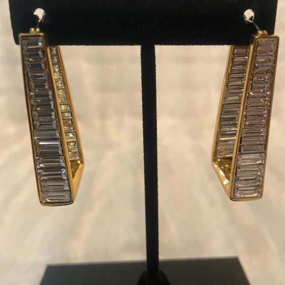 Vince Camuto Gold with Baquettes Geometric Earrings - Picture 2 of 9